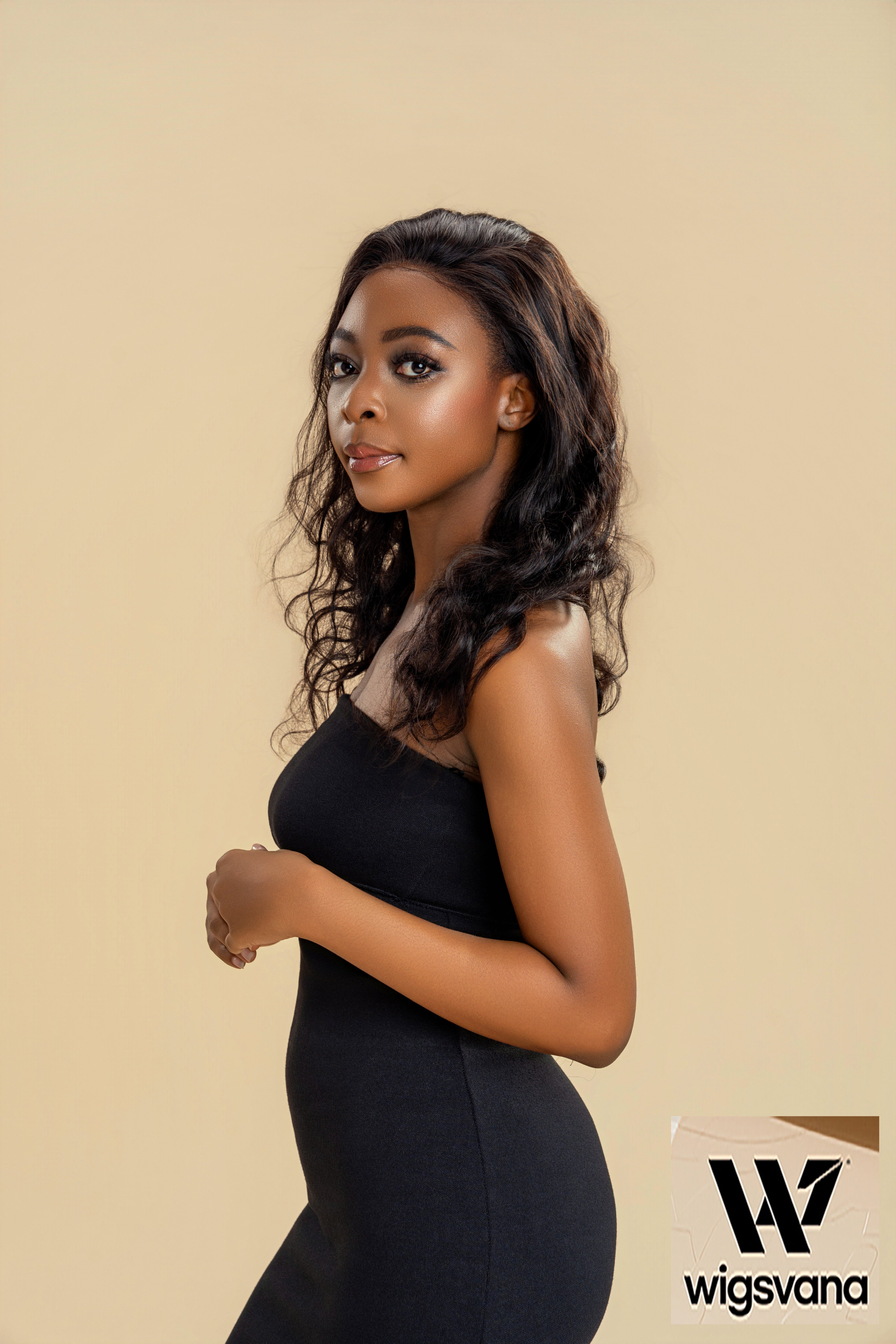 Wigsvana Real human hair 13*4 parting lace front wig with center parting and bodywave long wavy hair