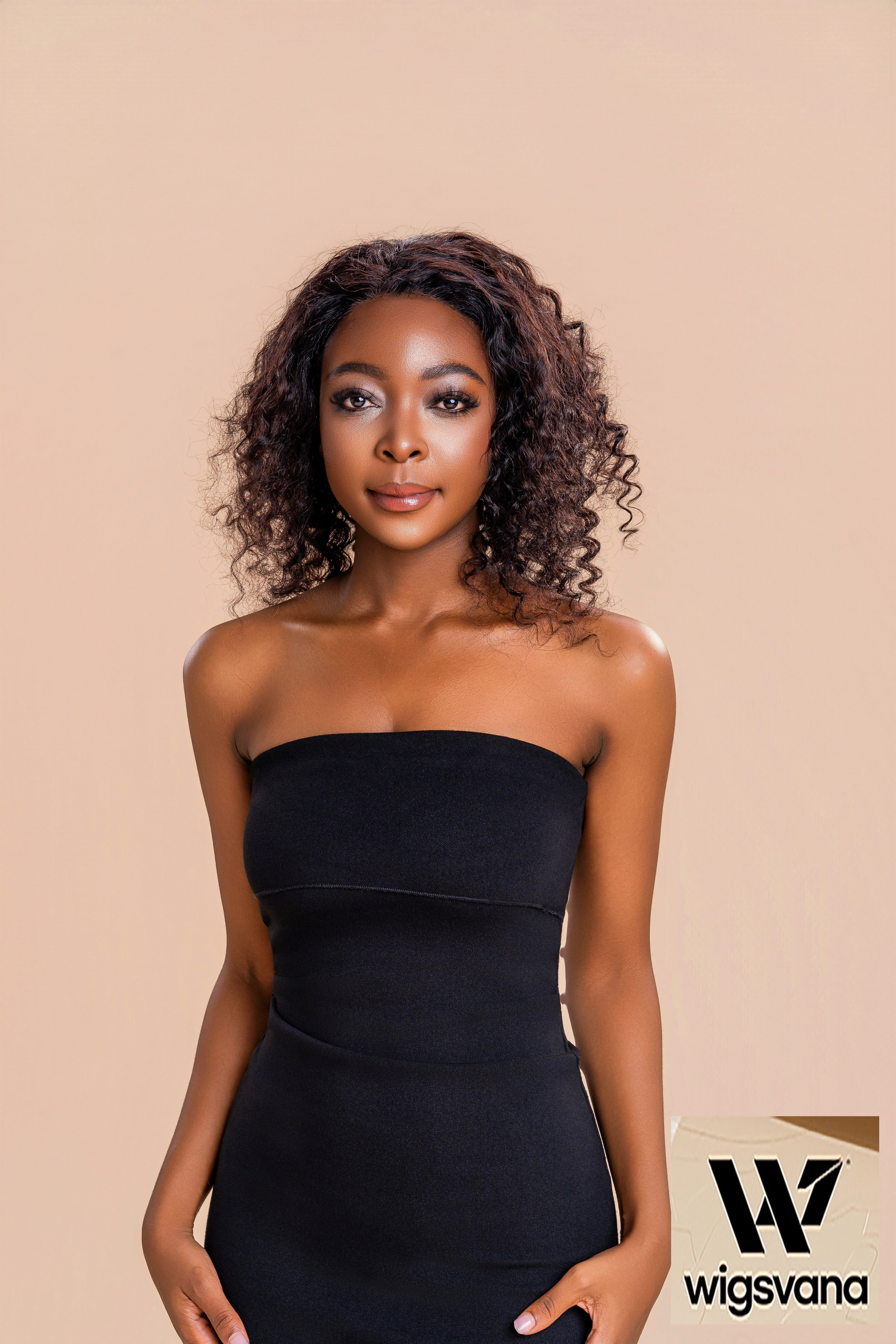 Wigsvana 100% Real Human Hair Front Lace Wig with Curly Waves (13*4)